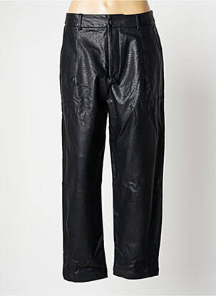 Pantalon droit stretch taille normale noir F.A.M. femme