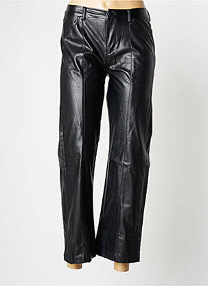 Pantalon droit stretch taille normale noir ICHI femme