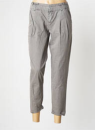 Pantalon 7/8 tissage popeline taille normale gris MORGAN femme