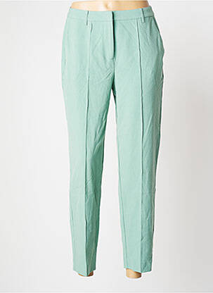 Pantalon droit stretch taille normale vert ICHI femme