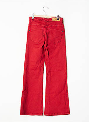 Pantalon large fermeture zippée sous rabat boutonné taille normale rouge ICHI femme