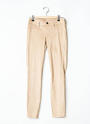 Pantalon droit stretch taille basse beige BENETTON femme