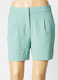 Short fermeture zippée sous rabat avec crochet taille haute vert ICHI femme