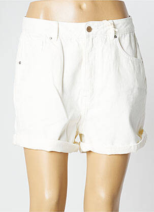Short fermeture zippée sous rabat boutonné taille haute blanc NAGEV femme