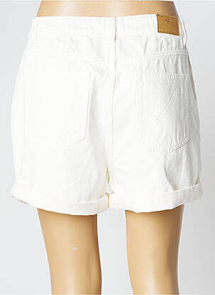 Short fermeture zippée sous rabat boutonné taille haute blanc NAGEV femme