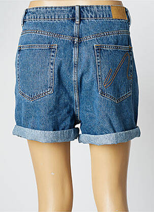 Short fermeture zippée sous rabat boutonné taille haute bleu NAGEV femme