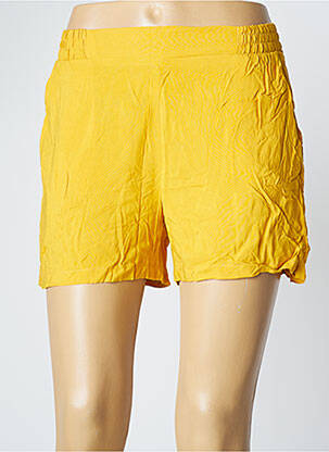 Short coupe fluide taille haute jaune ICHI femme