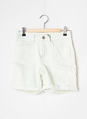 Short fermeture zippée sous rabat boutonné taille normale vert ICHI femme