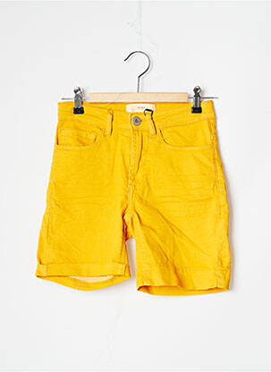 Short fermeture zippée sous rabat boutonné taille normale jaune ICHI femme