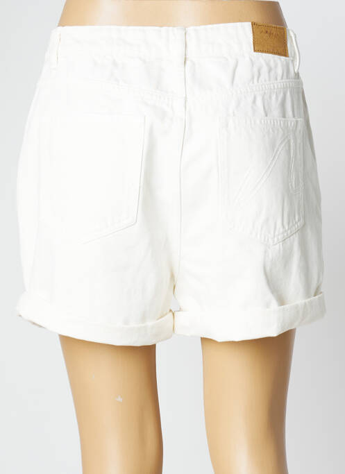 Short fermeture zippée sous rabat boutonné taille haute blanc NAGEV femme