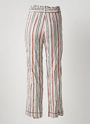 Pantalon droit fermeture zippée sous rabat avec crochet taille haute beige PEPE JEANS femme