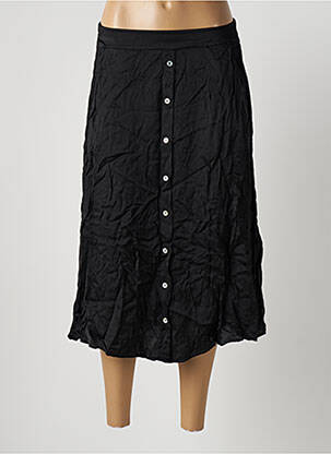 Jupe mi-longue taille haute noir PAKO LITTO femme