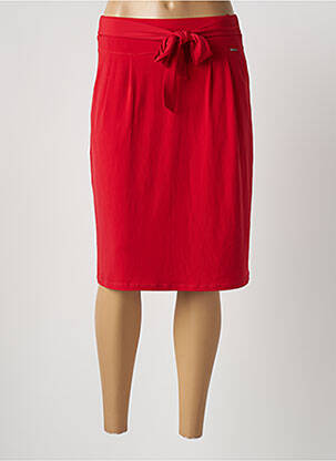 Jupe mi-longue stretch rouge COMMA, femme