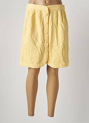 Jupe mi-longue taille haute jaune DES PETITS HAUTS femme