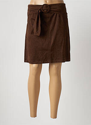 Jupe courte taille haute marron MOLLY BRACKEN femme