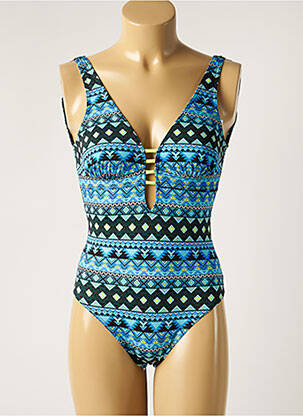 Maillot de bain 1 pièce imprimé fantaisie haut triangles bleu LOLITA ANGELS femme