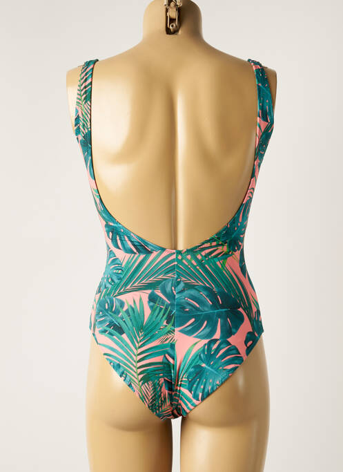 Maillot de bain 1 pièce effet matière satinée haut triangles vert LOLITA ANGELS femme