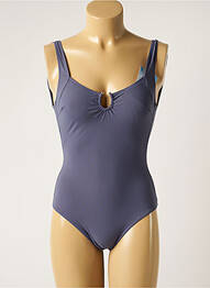 Maillot de bain 1 pièce effet matière satinée haut soutien-gorge moulé bleu LOLITA ANGELS femme