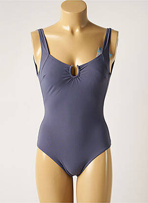 Maillot de bain 1 pièce effet matière satinée haut soutien-gorge moulé bleu LOLITA ANGELS femme