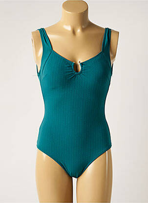 Maillot de bain 1 pièce effet matière satinée haut soutien-gorge moulé vert LOLITA ANGELS femme