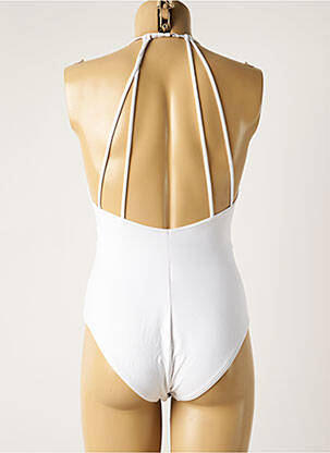 Maillot de bain 1 pièce effet matière satinée haut soutien-gorge avec mousse de rembourrage amovible blanc SALÉE femme