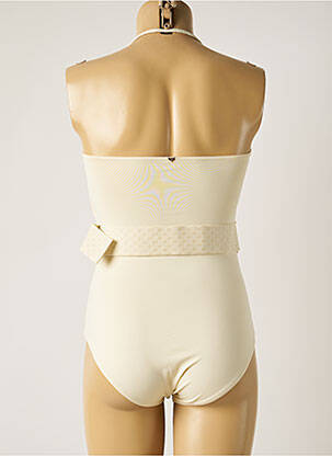 Maillot de bain 1 pièce imprimé fantaisie haut bandeau beige LPB femme