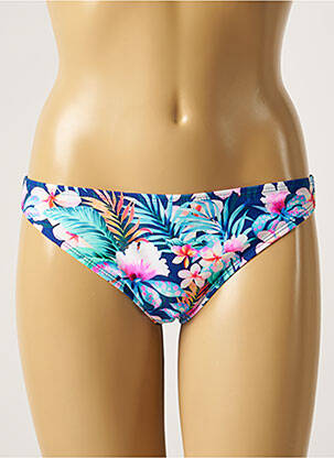 Bas de maillot de bain imprimé fleurs culotte bleu SUN PROJECT femme