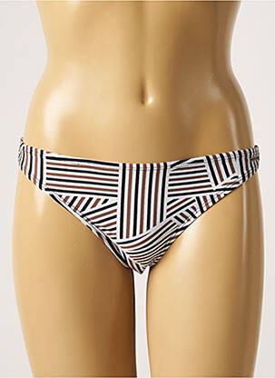 Bas de maillot de bain imprimé rayures culotte noir SUN PROJECT femme