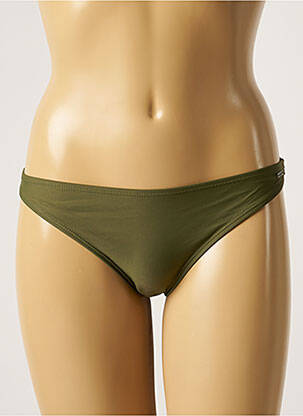 Bas de maillot de bain effet matière satinée culotte vert SUN PROJECT femme