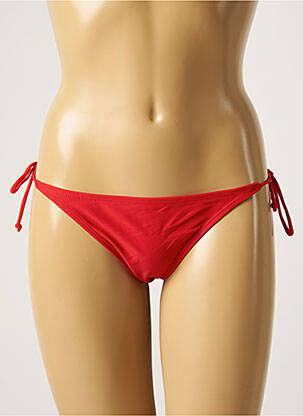 Bas de maillot de bain effet matière satinée bikini rouge SUN PROJECT femme