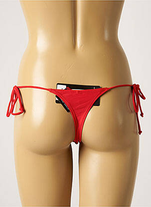 Bas de maillot de bain effet matière satinée bikini rouge SUN PROJECT femme