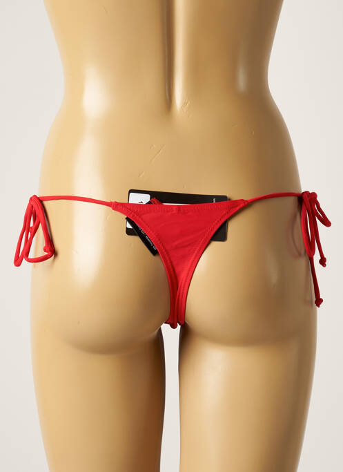 Bas de maillot de bain effet matière satinée bikini rouge SUN PROJECT femme
