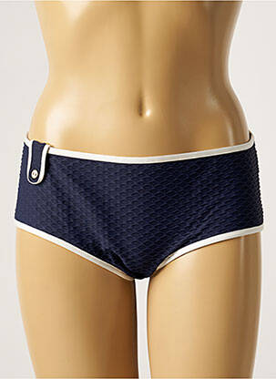 Bas de maillot de bain tissage texturé short bleu MARIE JUNE femme