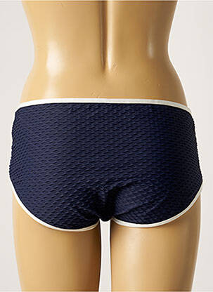 Bas de maillot de bain tissage texturé short bleu MARIE JUNE femme