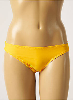 Bas de maillot de bain effet matière satinée culotte jaune SUN PROJECT femme
