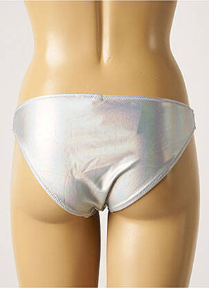 Bas de maillot de bain effet matière satinée culotte gris ICHI femme