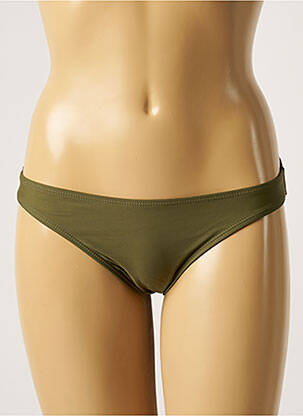 Bas de maillot de bain effet matière satinée culotte vert SUN PROJECT femme