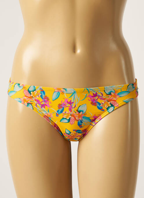 Bas de maillot de bain imprimé fleurs culotte jaune SUN PROJECT femme