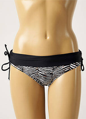 Bas de maillot de bain imprimé rayures culotte noir SUN PROJECT femme