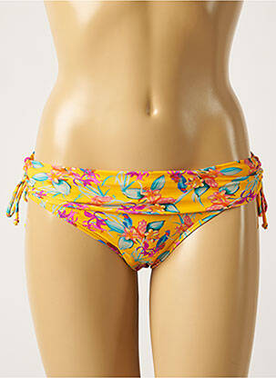 Bas de maillot de bain imprimé fleurs culotte jaune SUN PROJECT femme
