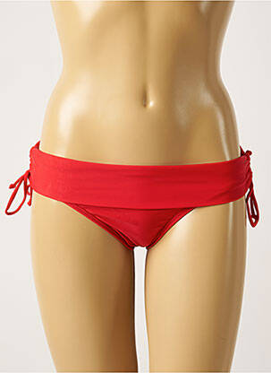 Bas de maillot de bain effet matière satinée culotte rouge SUN PROJECT femme