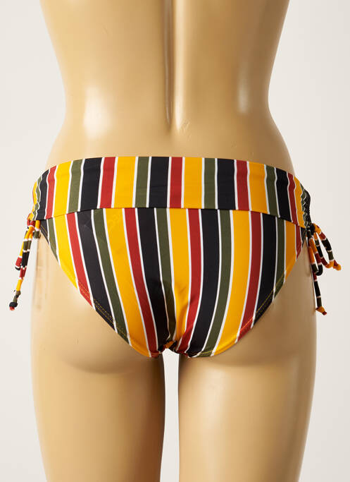 Bas de maillot de bain imprimé rayures culotte jaune SUN PROJECT femme