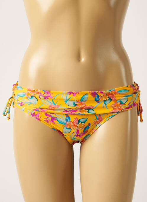 Bas de maillot de bain imprimé fleurs culotte jaune SUN PROJECT femme