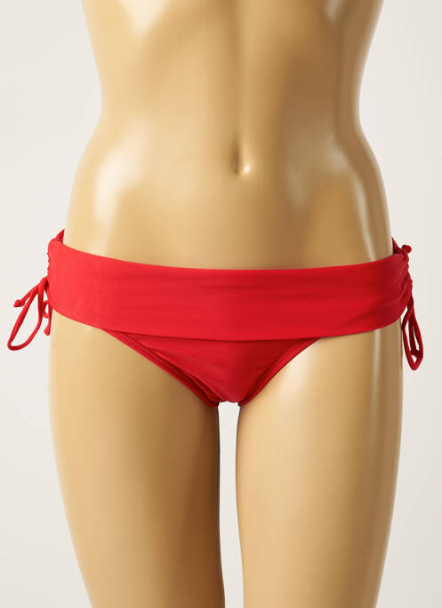 Bas de maillot de bain effet matière satinée culotte rouge SUN PROJECT femme