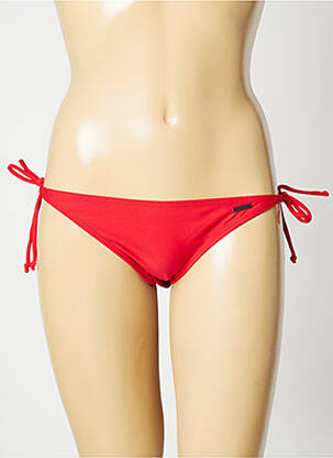 Bas de maillot de bain effet matière satinée bikini rouge SUN PROJECT femme