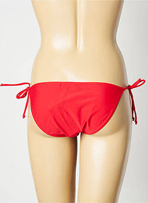 Bas de maillot de bain effet matière satinée bikini rouge SUN PROJECT femme