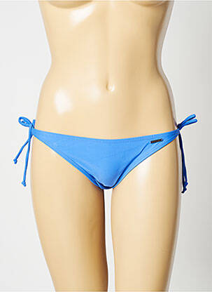 Bas de maillot de bain effet matière satinée bikini bleu SUN PROJECT femme