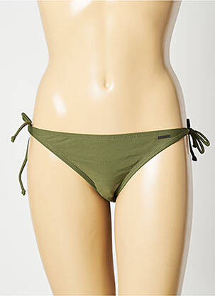 Bas de maillot de bain effet matière satinée bikini vert SUN PROJECT femme