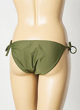 Bas de maillot de bain effet matière satinée bikini vert SUN PROJECT femme