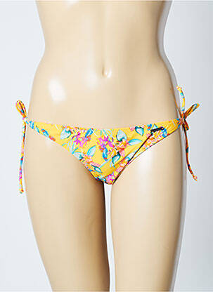 Bas de maillot de bain imprimé fleurs bikini jaune SUN PROJECT femme